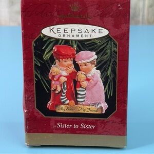 Hallmark Keepsake Ornament Sister To Sister Handcrafted Dated 1999